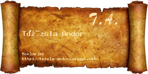 Tézsla Andor névjegykártya